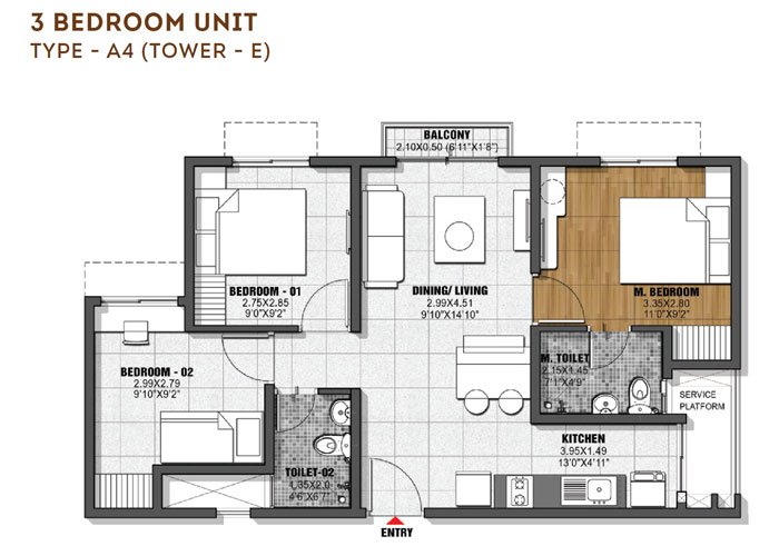 Brigade ElDorado Emerald 3 BHK