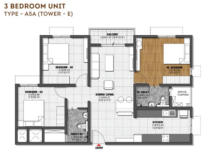 Brigade ElDorado Emerald 3 BHK