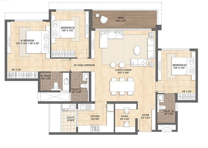 Lodha Mirabelle 3 BHK