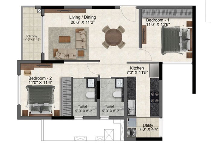 Prestige-Glenbrook-2-BHK