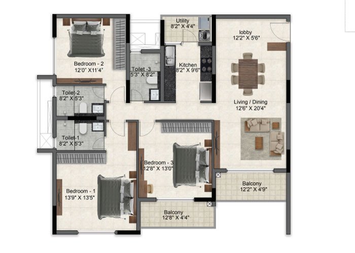 Prestige-Glenbrook 3-BHK