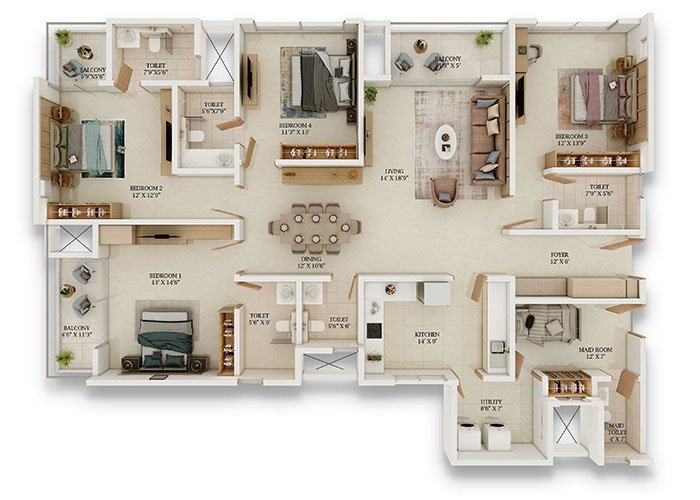 Prestige-Somerville-4-BHK