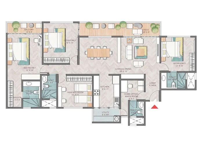 Prestige Southern Star 4 BHK