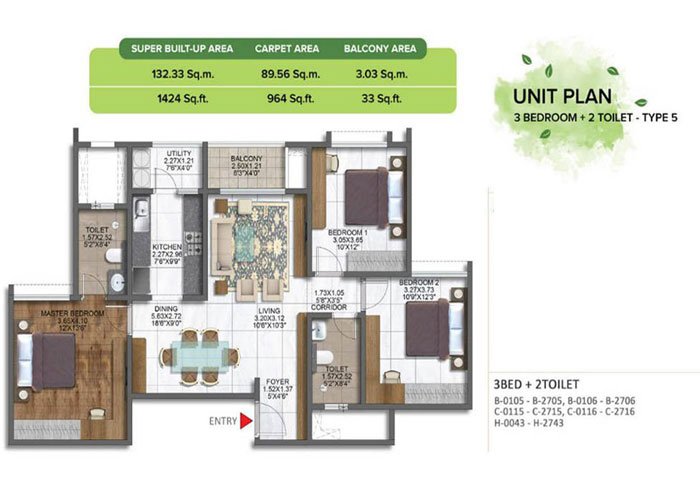 Brigade Sanctuary 3 BHK